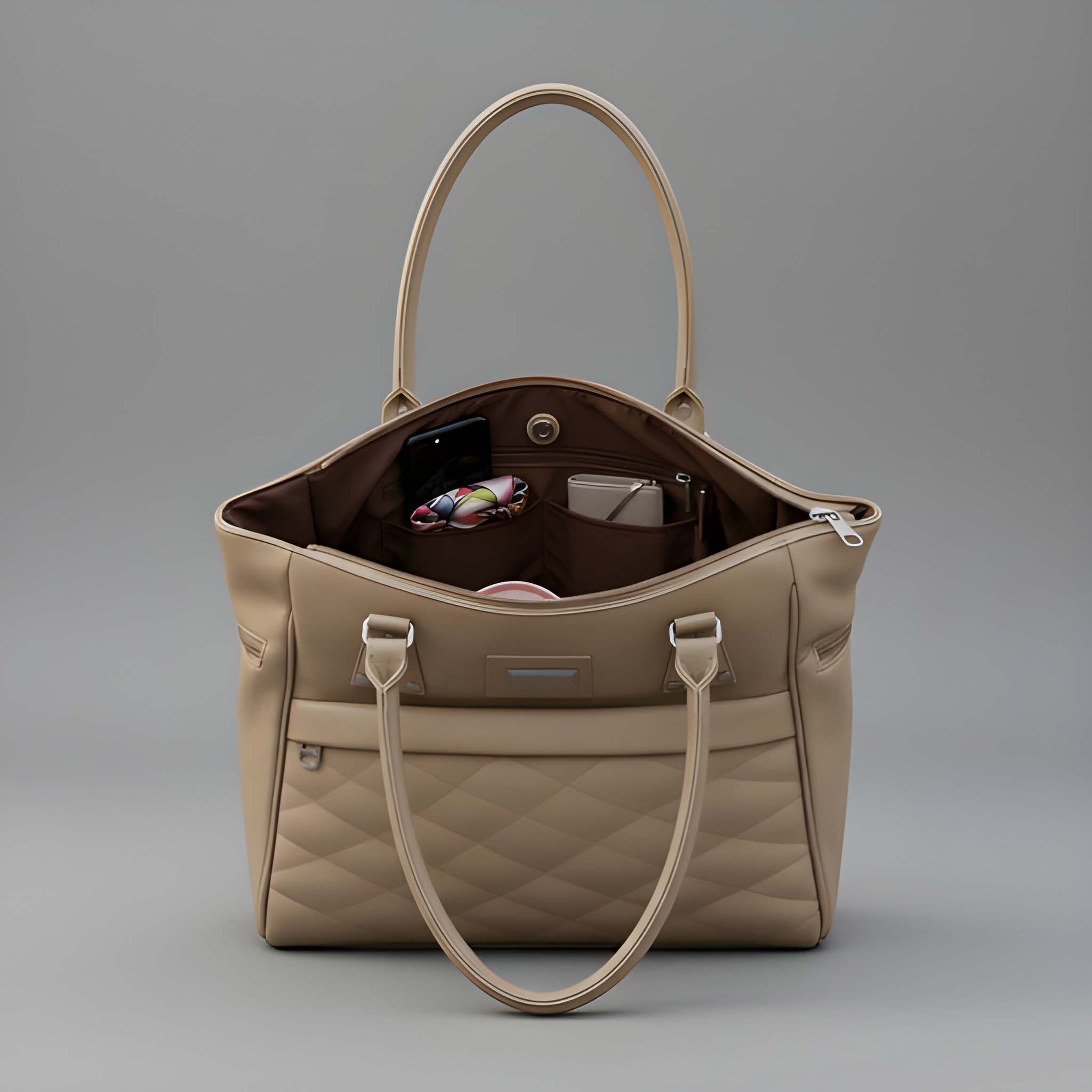 Premium Quality Women’s Stylish Handbag | Elegant PU Leather Shoulder & Tote Bag for Ladies | Spacious Multi-Compartment Design with Golden Hardware & Fur Ball Charm | Perfect for Office, Daily Use, Travel & Parties - Image 2