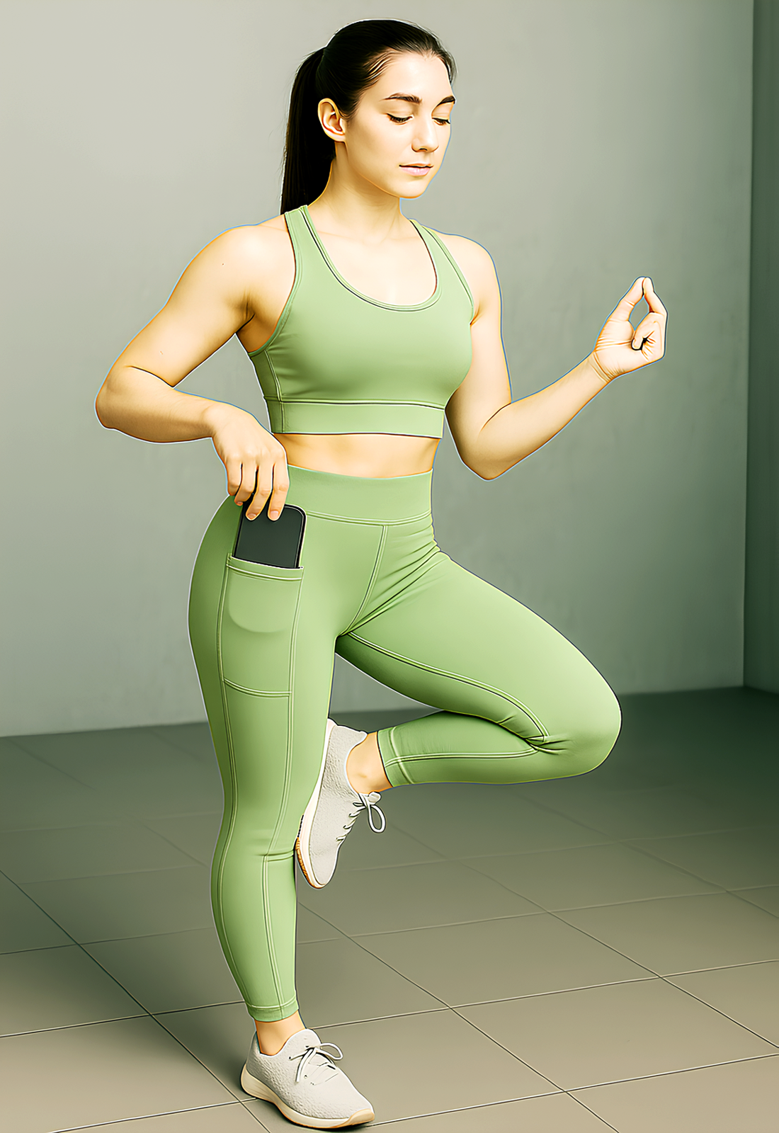 Premium Quality Stretchable Yoga Tights | Soft Mid-Waist Gym Leggings | Workout Pants for Girls or Women - Image 2