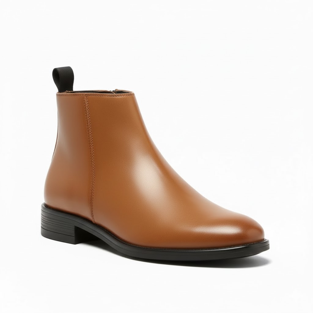 Latest Trendy Men’s Tan Chelsea Boots | Premium Faux Leather Ankle Boots | Comfortable Slip-On Footwear for Men's & Boys Size 6 - Image 5