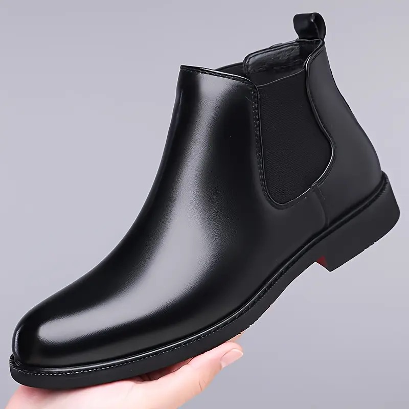 Latest Stylish Men's Black Chelsea Boots | Faux Leather Slip-On Ankle Boots | Comfortable Casual & Formal Footwear for Men & Boys Size 7 - Image 3