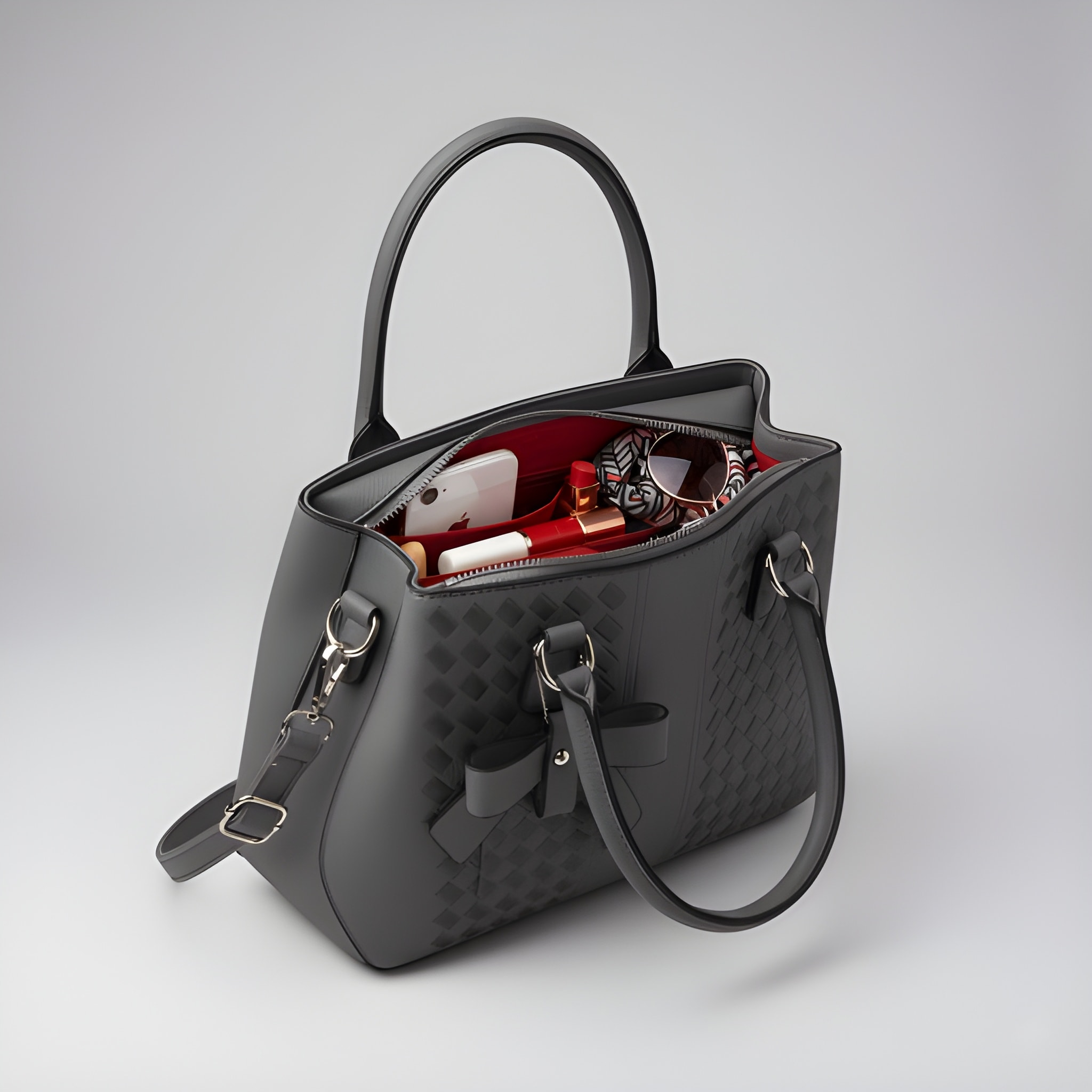 Premium Quality Women’s Stylish Handbag | Elegant PU Leather Shoulder & Tote Bag for Ladies | Spacious Multi-Compartment Design with Golden Hardware & Fur Ball Charm | Perfect for Office, Daily Use, Travel & Parties - Image 4