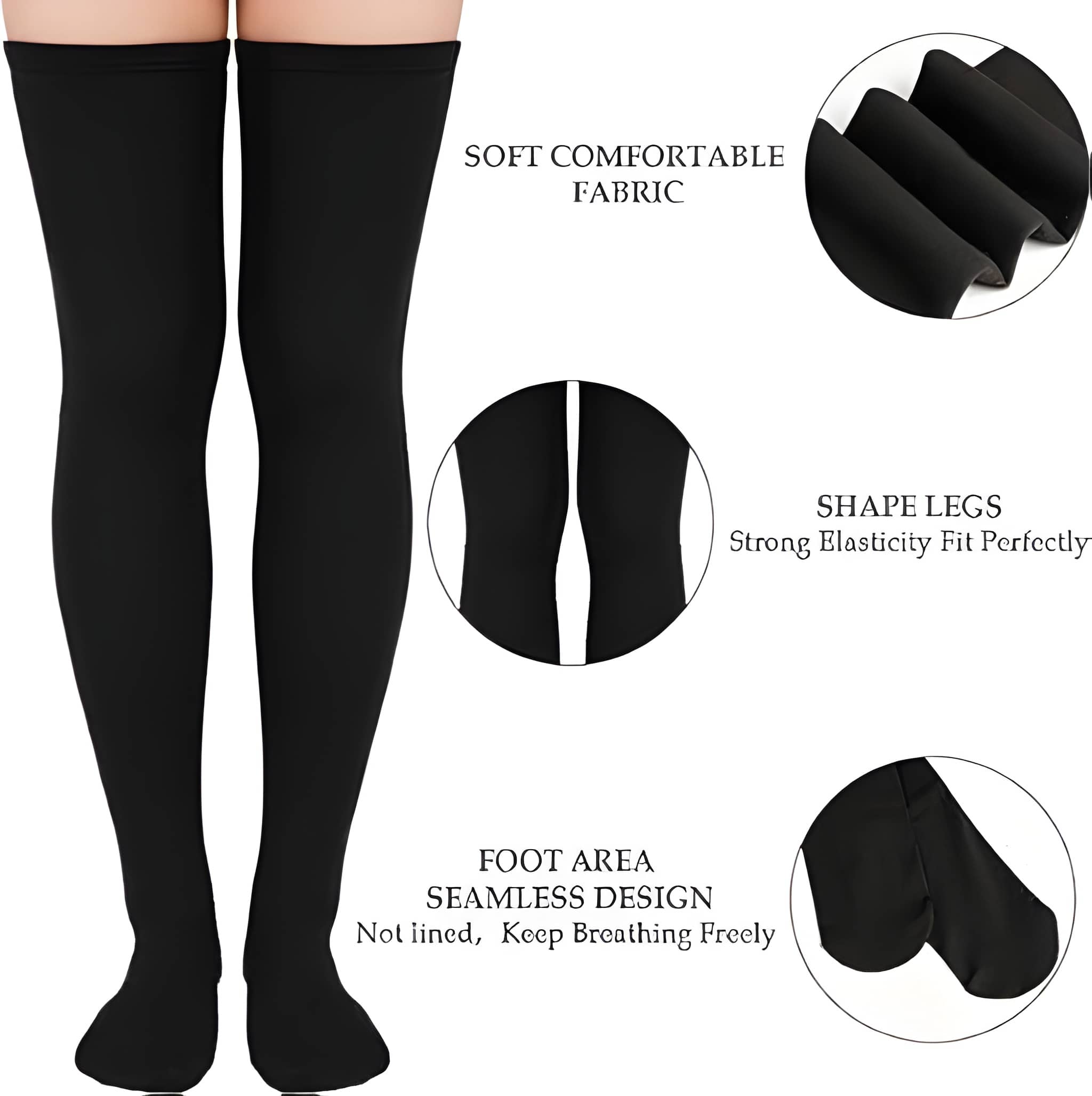 Wool Warm Thigh High Socks for Women | Knitted Thick Thermal Woolen Knee Length Socks | Over the Knee Long Socks, Boot Cuffs & Leg Warmers | Winter Wear Stockings for Girls (Free Size – 1 Pair) - Image 4