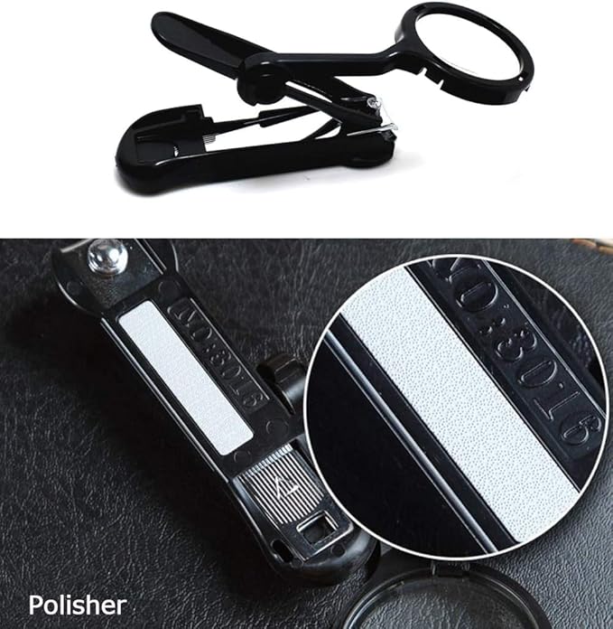 Magnifying Glass Super Nail Clippers, 3x Magnifying Glass To Increase The Confidence of Manicured Nails and Reduce Eye Strain Suitable For Men, Women and Children Nail Cutter (Colour: Black). - Image 2