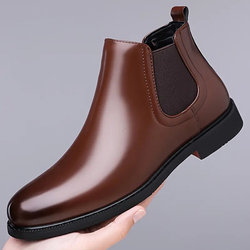Latest Trendy Men’s Brown Chelsea Boots | Premium Faux Leather Ankle Boots | Comfortable Slip-On Footwear for Men's & Boys Size 6