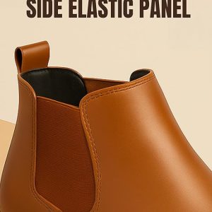 Latest Trendy Men’s Tan Chelsea Boots | Premium Faux Leather Ankle Boots | Comfortable Slip-On Footwear for Men's & Boys Size 9
