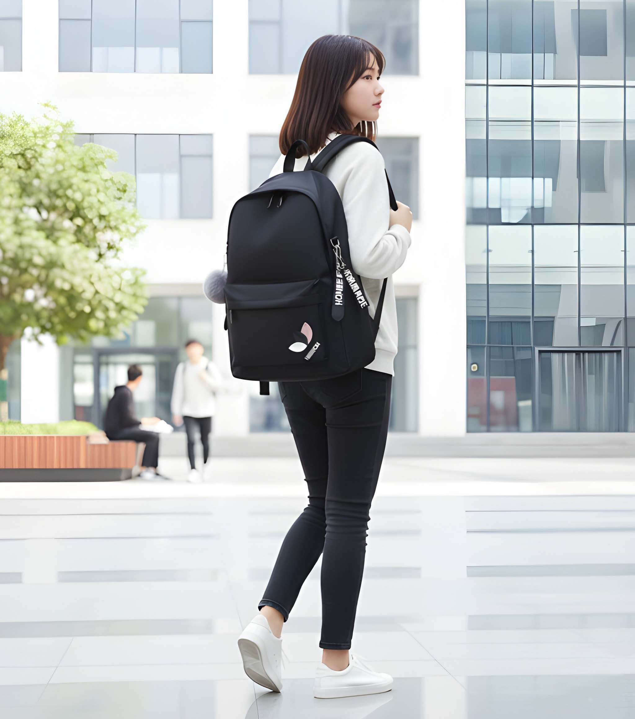 Latest Trendy Women’s Pink Backpack | Lightweight & Durable PU Leather School/College Bag | Adjustable Straps with Dual Handles | Fashionable Solid Pattern Tote with Soft Texture, Front Pocket - Image 5