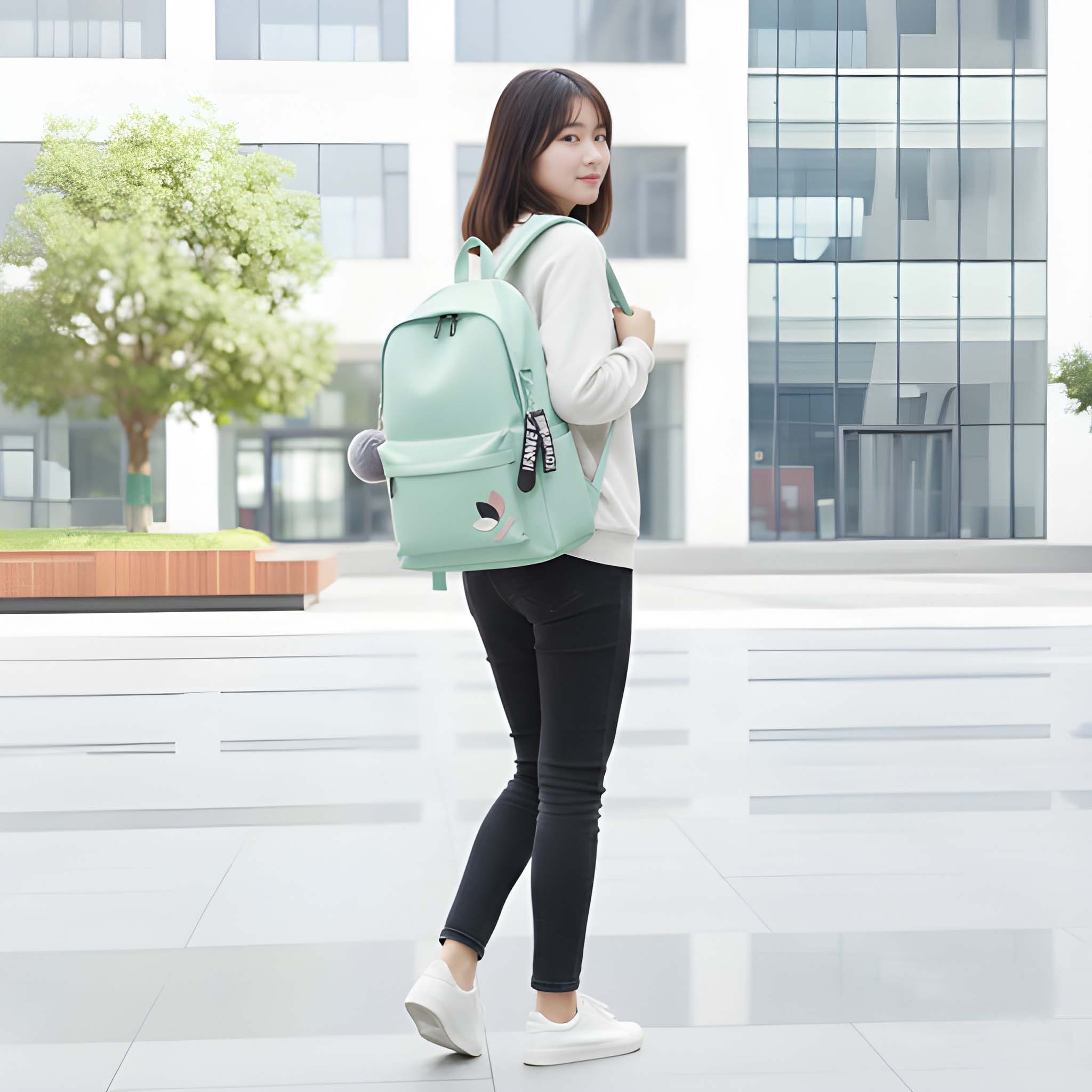 Latest Trendy Women’s Pink Backpack | Lightweight & Durable PU Leather School/College Bag | Adjustable Straps with Dual Handles | Fashionable Solid Pattern Tote with Soft Texture, Front Pocket