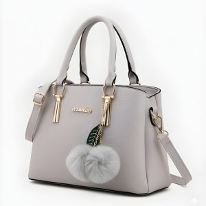 Premium Quality Women’s Stylish Handbag | Elegant PU Leather Shoulder & Tote Bag for Ladies | Spacious Multi-Compartment Design with Golden Hardware & Fur Ball Charm | Perfect for Office, Daily Use, Travel & Parties