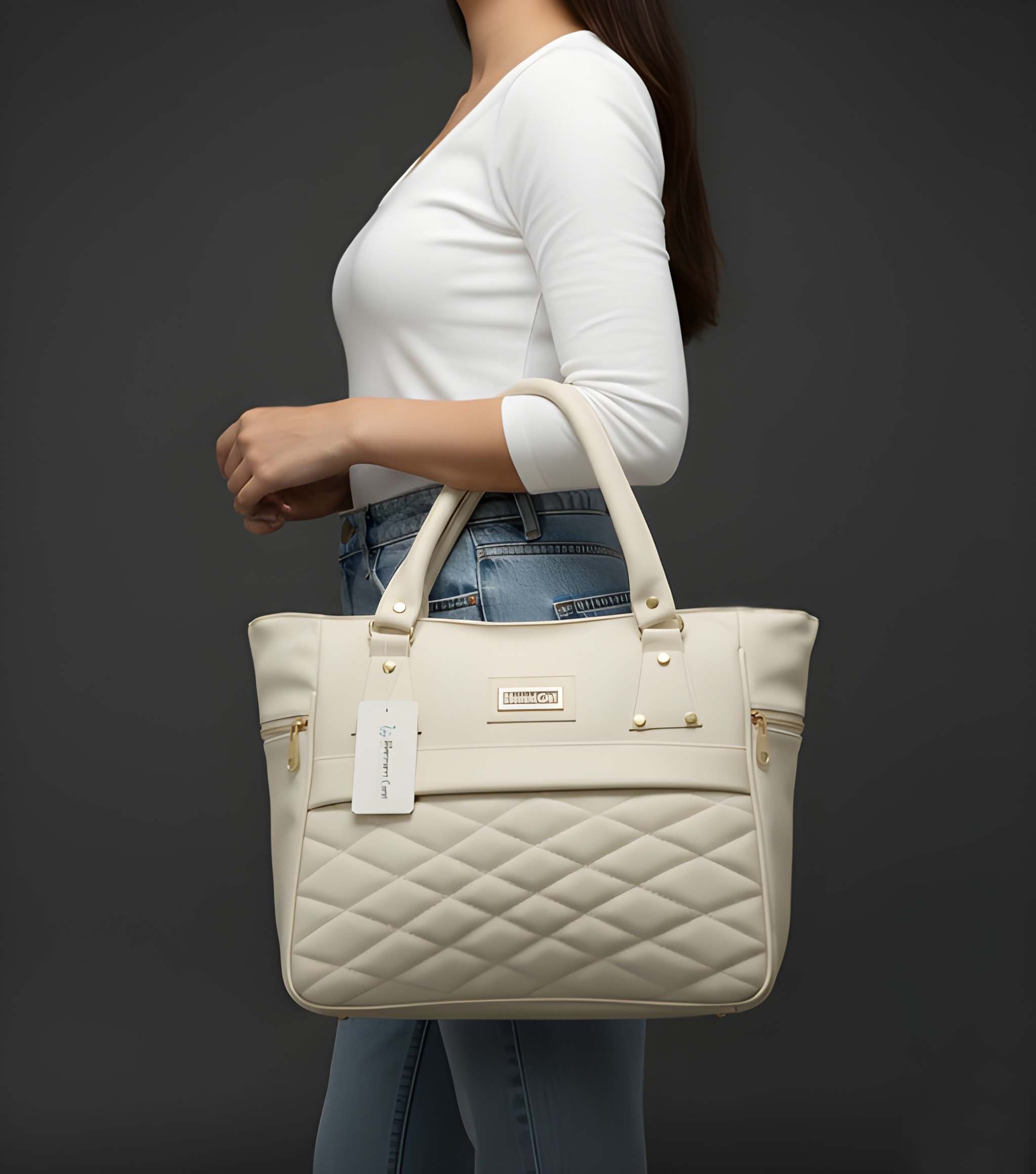 Premium Quality Women’s Stylish Handbag | Elegant PU Leather Shoulder & Tote Bag for Ladies | Spacious Multi-Compartment Design with Golden Hardware & Fur Ball Charm | Perfect for Office, Daily Use, Travel & Parties