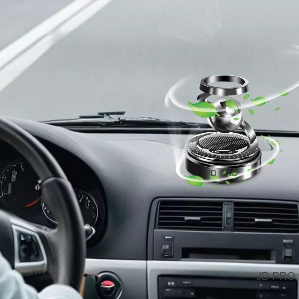 Solar Rotating Car Air Freshener – Refillable Dashboard Air Purifier | Stylish Auto-Rotation Decorative Diffuser for Car Interior | Eco-Friendly Solar Fragrance Freshener (Pack of 1) - Image 3