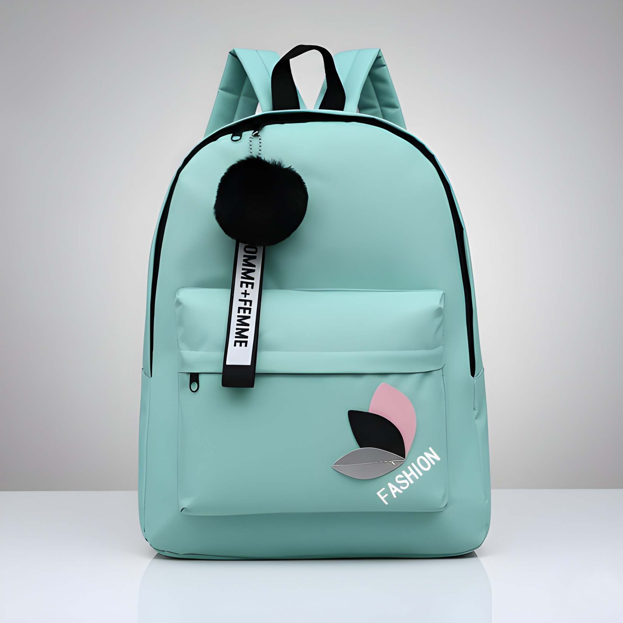 Latest Trendy Women’s Pink Backpack | Lightweight & Durable PU Leather School/College Bag | Adjustable Straps with Dual Handles | Fashionable Solid Pattern Tote with Soft Texture, Front Pocket - Image 2