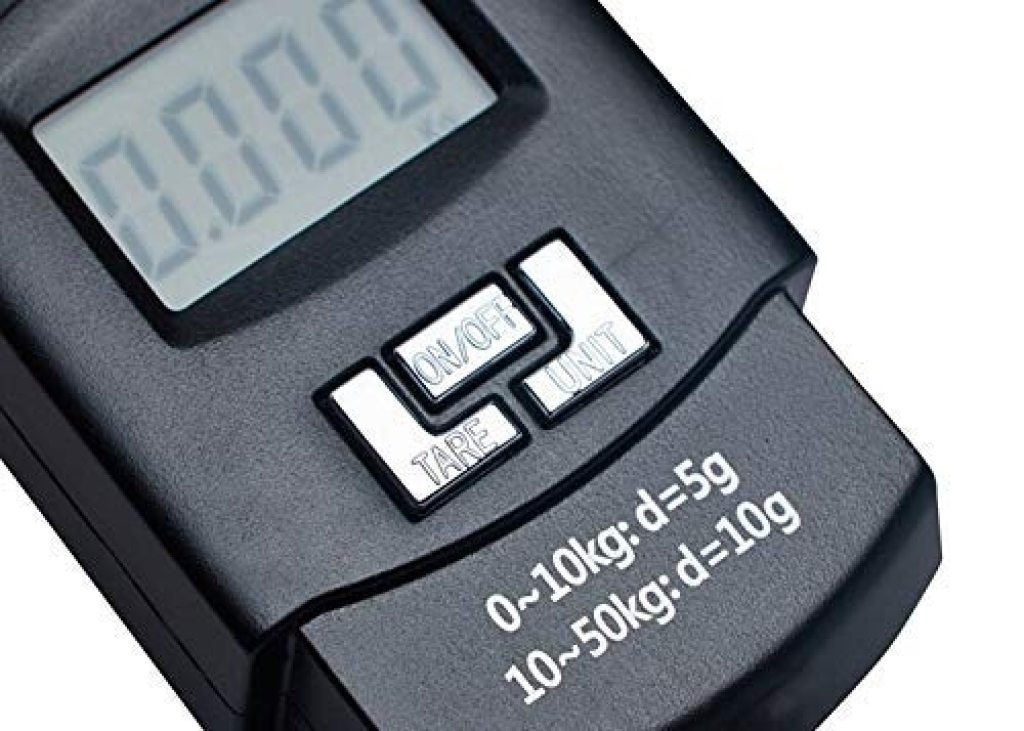 Electronic Portable Hook Weighing Machine Digital Hanging Luggage Scale | 50 kg Stainless Steel Hook Travel & Fishing Weight Scale with Backlit LCD Display | Portable Digital Luggage Scale for Flights, Travel & Home Use