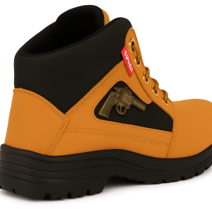 WUGO::Latest Fabulous Men’s Tan Gun Boots | Premium Faux Leather Ankle Boots | Comfortable Slip-On Footwear for Men's & Boys Size 10