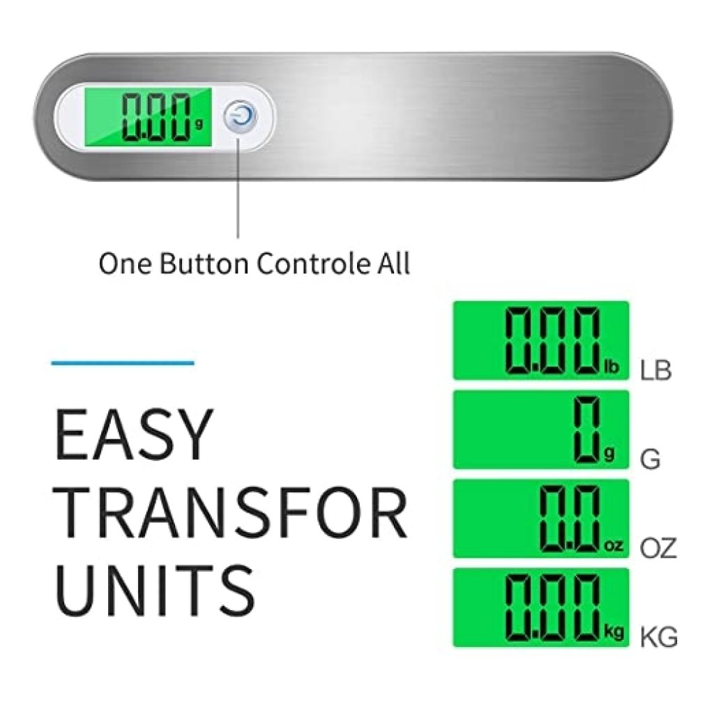Electronic Portable Hook Weighing Machine Digital Hanging Luggage Scale | 50 kg Stainless Steel Hook Travel & Fishing Weight Scale with Backlit LCD Display | Portable Digital Luggage Scale for Flights, Travel & Home Use - Image 4