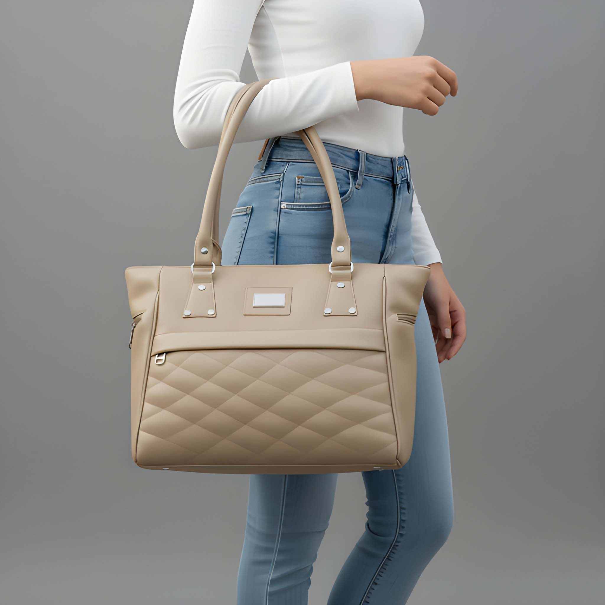 Premium Quality Women’s Stylish Handbag | Elegant PU Leather Shoulder & Tote Bag for Ladies | Spacious Multi-Compartment Design with Golden Hardware & Fur Ball Charm | Perfect for Office, Daily Use, Travel & Parties - Image 3