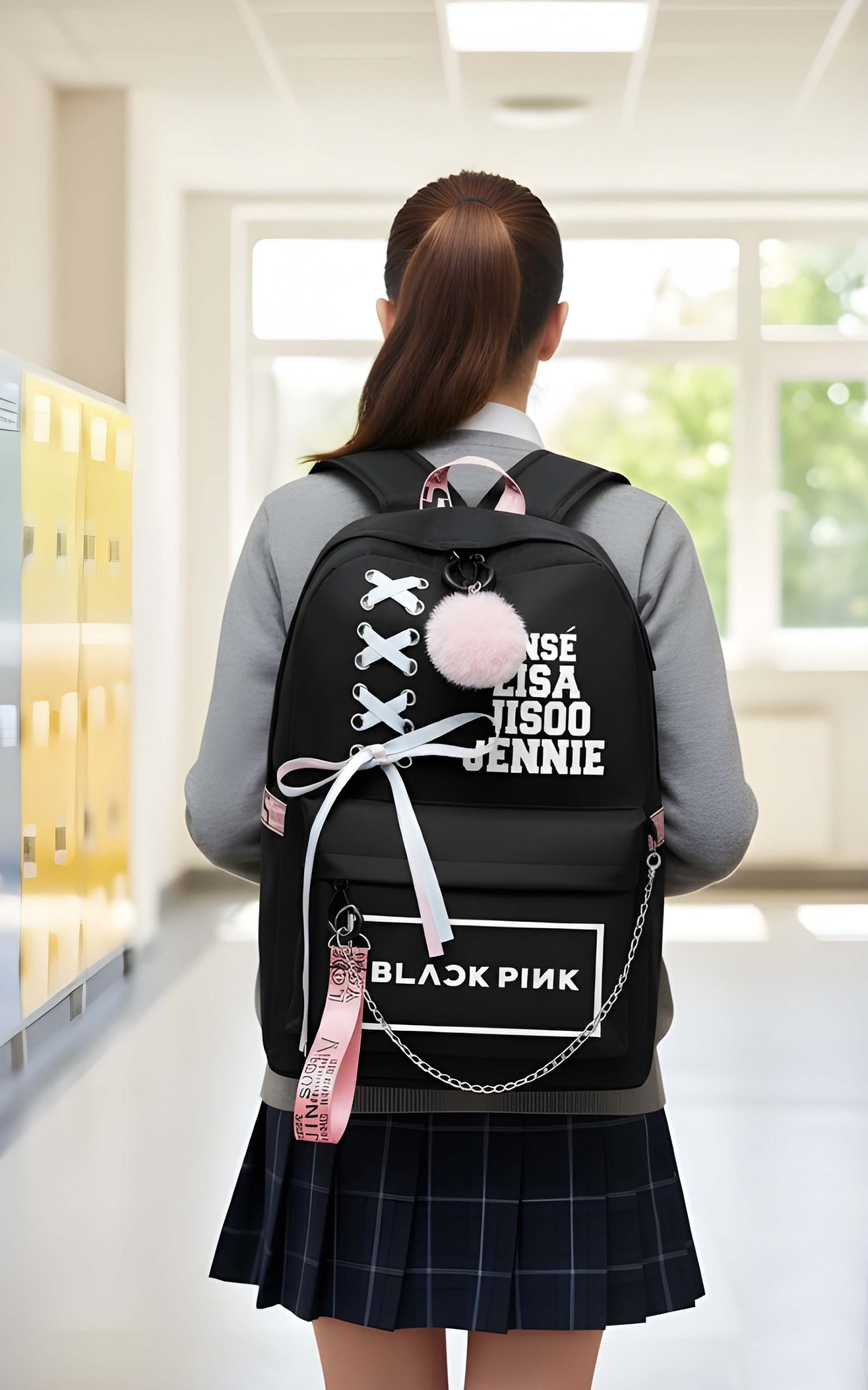 Latest Trendy Women’s Pink Backpack | Lightweight & Durable PU Leather School/College Bag | Adjustable Straps with Dual Handles | Fashionable Solid Pattern Tote with Soft Texture, Front Pocket - Image 5