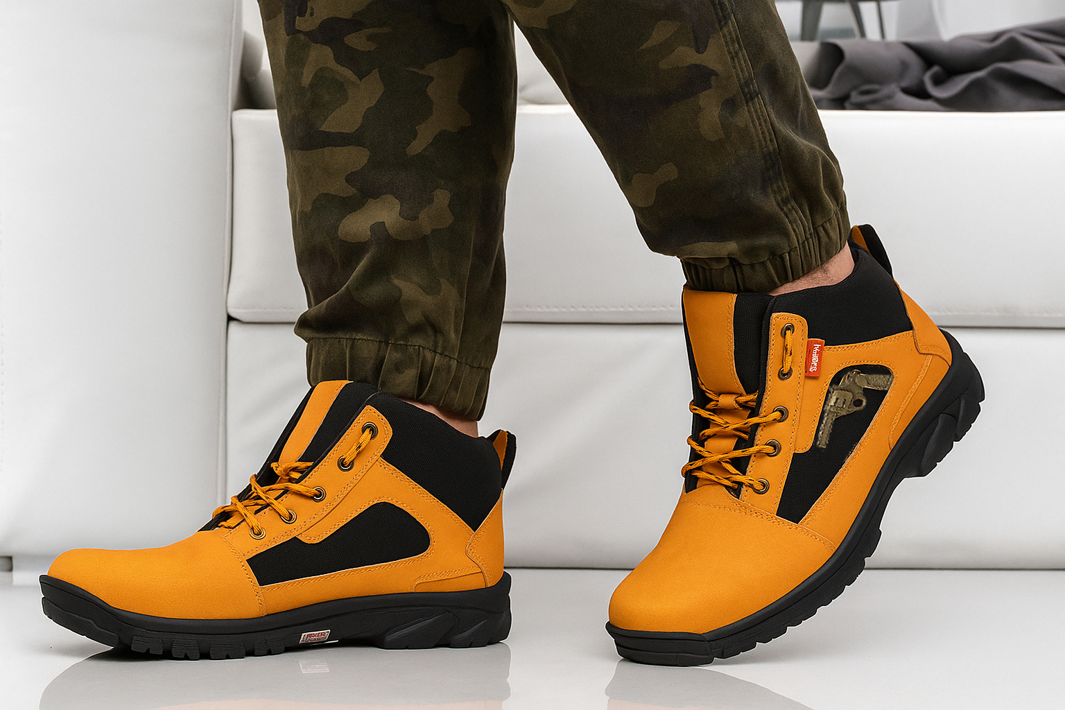 WUGO::Latest Fabulous Men’s Tan Gun Boots | Premium Faux Leather Ankle Boots | Comfortable Slip-On Footwear for Men's & Boys Size 10 - Image 3