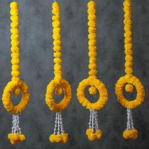Artificial Marigold Hanging with round circle