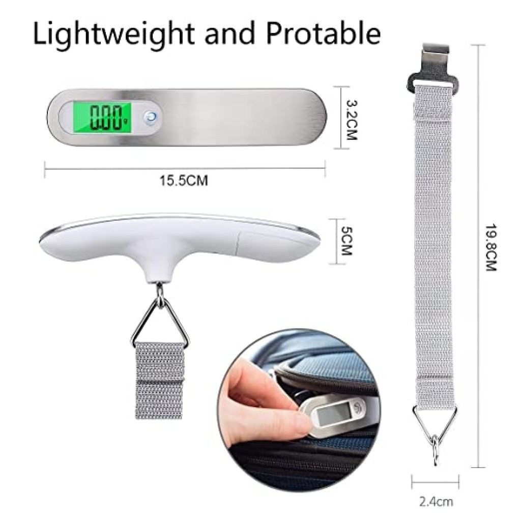 Electronic Portable Hook Weighing Machine Digital Hanging Luggage Scale | 50 kg Stainless Steel Hook Travel & Fishing Weight Scale with Backlit LCD Display | Portable Digital Luggage Scale for Flights, Travel & Home Use - Image 5