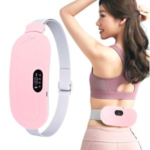 Portable Cordless Heating Pad for Menstrual Cramps Relief | 33-Speed Temperature Adjustment & 4-Speed Massage Modes | Up to 60°C Heating | Back & Belly Pain Relief for Women (Pink)