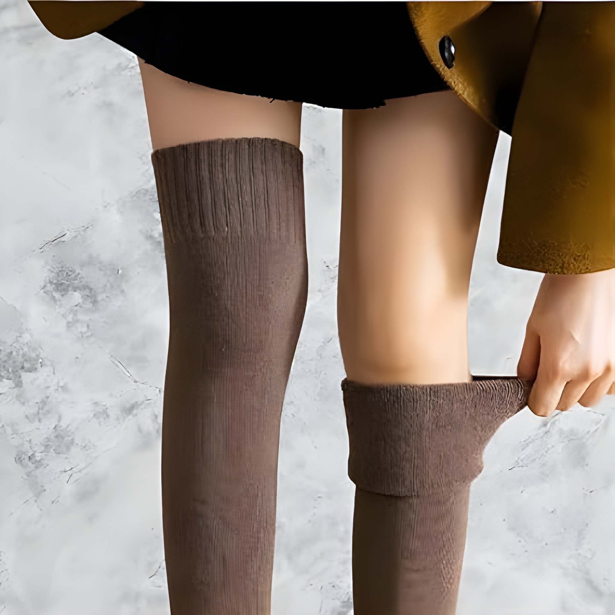 Wool Warm Thigh High Socks for Women | Knitted Thick Thermal Woolen Knee Length Socks | Over the Knee Long Socks, Boot Cuffs & Leg Warmers | Winter Wear Stockings for Girls (Free Size – 1 Pair) - Image 2