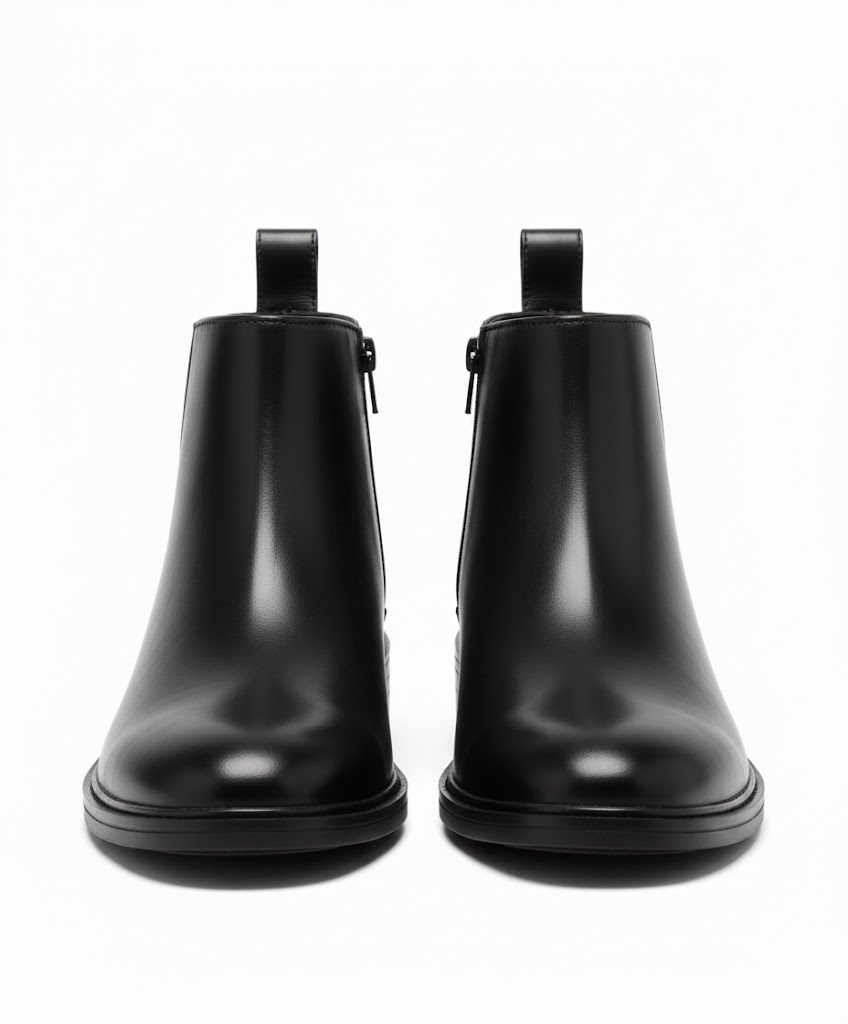 Latest Stylish Men's Black Chelsea Boots | Faux Leather Slip-On Ankle Boots | Comfortable Casual & Formal Footwear for Men & Boys Size 7 - Image 5