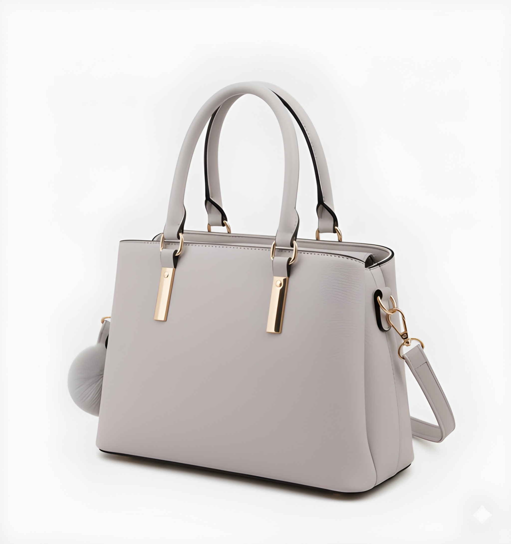 Premium Quality Women’s Stylish Handbag | Elegant PU Leather Shoulder & Tote Bag for Ladies | Spacious Multi-Compartment Design with Golden Hardware & Fur Ball Charm | Perfect for Office, Daily Use, Travel & Parties - Image 4