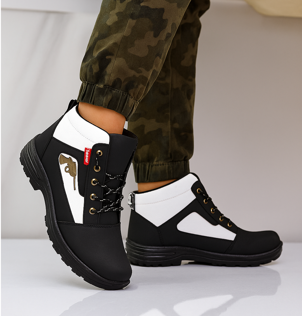 WUGO::Latest Stylish Men’s Black Gun Boots | Premium Faux Leather Ankle Boots | Comfortable Slip-On Footwear for Men's & Boys Size 10 - Image 3