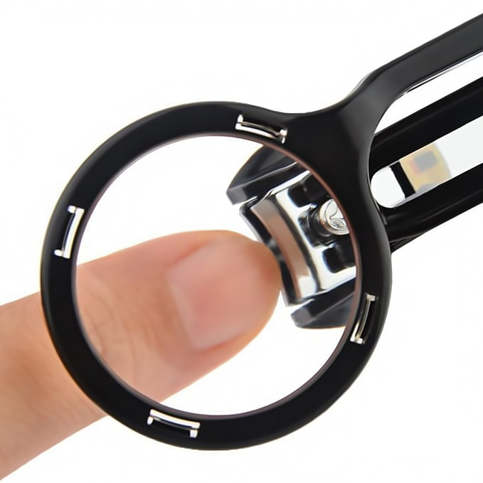 Magnifying Glass Super Nail Clippers, 3x Magnifying Glass To Increase The Confidence of Manicured Nails and Reduce Eye Strain Suitable For Men, Women and Children Nail Cutter (Colour: Black). - Image 3