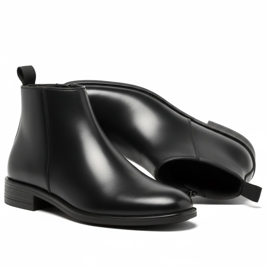 Latest Stylish Men's Black Chelsea Boots | Faux Leather Slip-On Ankle Boots | Comfortable Casual & Formal Footwear for Men & Boys Size 9 - Image 3