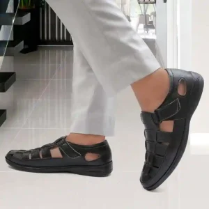 Latest Fabulous Men Sandals|Roman Sandals/Outdoor Sandal For Men's & Boys-102-Sandal-BLK- Size 7