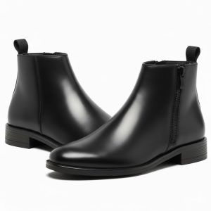 Latest Stylish Men's Black Chelsea Boots | Faux Leather Slip-On Ankle Boots | Comfortable Casual & Formal Footwear for Men & Boys Size 7