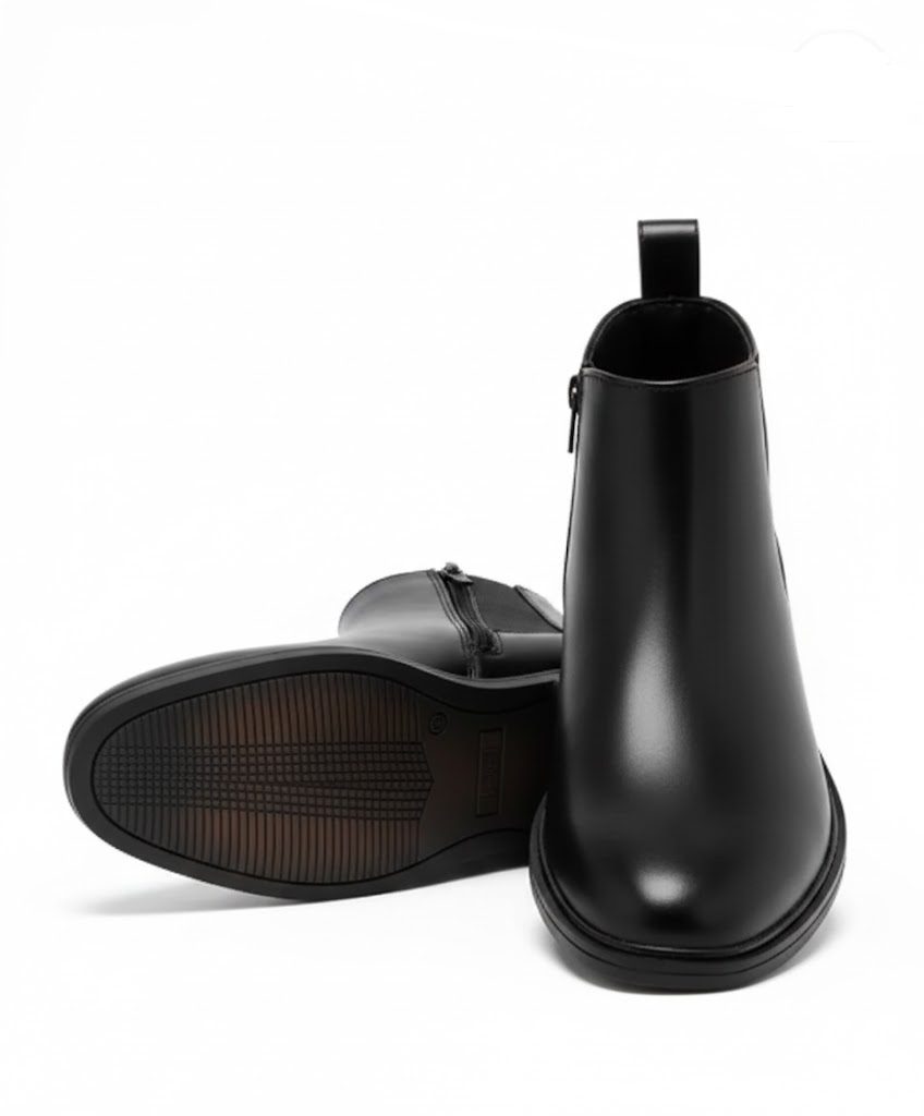 Latest Stylish Men's Black Chelsea Boots | Faux Leather Slip-On Ankle Boots | Comfortable Casual & Formal Footwear for Men & Boys Size 9 - Image 5