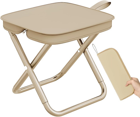 Handbag Folding Stool with Zipper Bag | Lightweight Foldable Camping Chair for Picnic, Travel, Beach, Fishing & Outdoor Use | Portable Stable Folding Stool (Pack of 1) - Image 2
