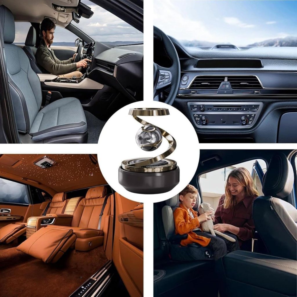 Solar Rotating Car Air Freshener – Refillable Dashboard Air Purifier | Stylish Auto-Rotation Decorative Diffuser for Car Interior | Eco-Friendly Solar Fragrance Freshener (Pack of 1) - Image 5