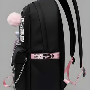 Latest Trendy Women’s Pink Backpack | Lightweight & Durable PU Leather School/College Bag | Adjustable Straps with Dual Handles | Fashionable Solid Pattern Tote with Soft Texture, Front Pocket