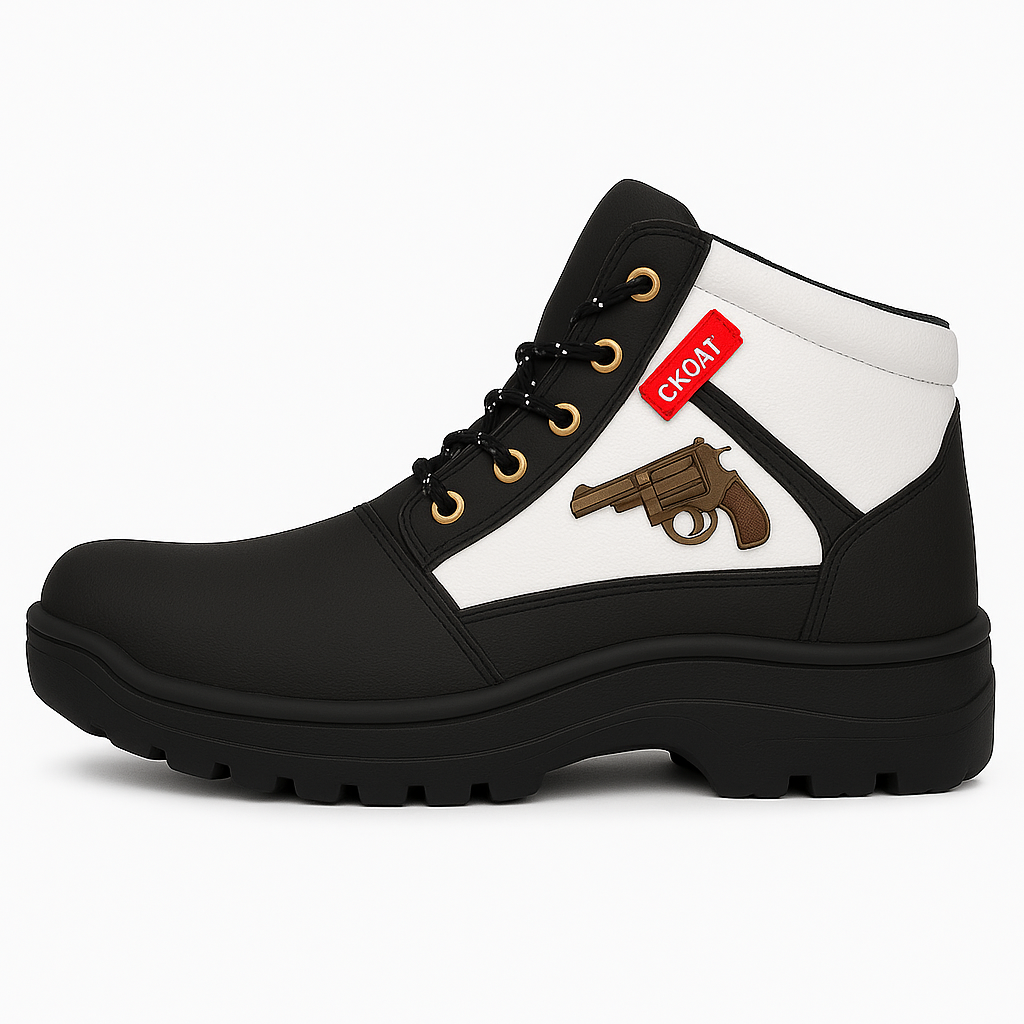 WUGO::Latest Stylish Men’s Black Gun Boots | Premium Faux Leather Ankle Boots | Comfortable Slip-On Footwear for Men's & Boys Size 10