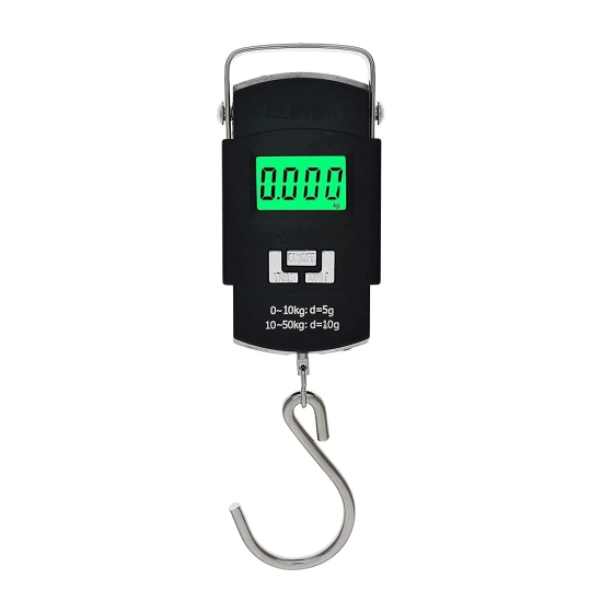 Electronic Portable Hook Weighing Machine Digital Hanging Luggage Scale | 50 kg Stainless Steel Hook Travel & Fishing Weight Scale with Backlit LCD Display | Portable Digital Luggage Scale for Flights, Travel & Home Use - Image 2