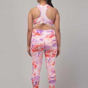 Latest Stylish High Quality Printed Sports Wear Set/Printed Gym Tights and Bra Set/Printed Yoga Wear Set For Women's & Girls -Size S