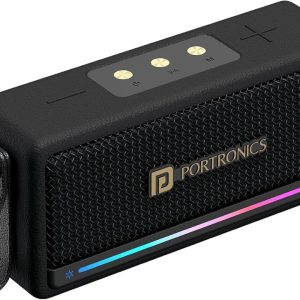 Portronics Harmony Mini 25W HD Premium Portable Bluetooth Speaker with Subwoofer, EQ Adjustment, 6 Hours Playtime, in-Built Mic,TWS Mode,RGB Lights, Bluetooth V5.3, Type C Fast Charging(Black)