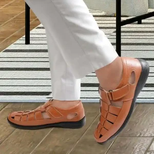 Latest Fabulous Men Sandals|Roman Sandals/Outdoor Sandal For Men's & Boys-104-Sandal-TAN- Size 8