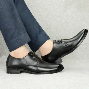Latest Trendy Men Formal Shoes |Black Derby Shoes| Office Shoes For Men's & Boys - Black- Size 8