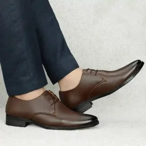 Latest Trendy Men Formal Shoes| Brown Derby Shoes| Office Shoes For Men's & Boys - Brown- Size 7