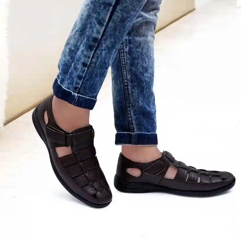 Latest Fabulous Men Sandals|Roman Sandals/Outdoor Sandal For Men's & Boys-103-Sandal-BRN- Size 8 - Image 4