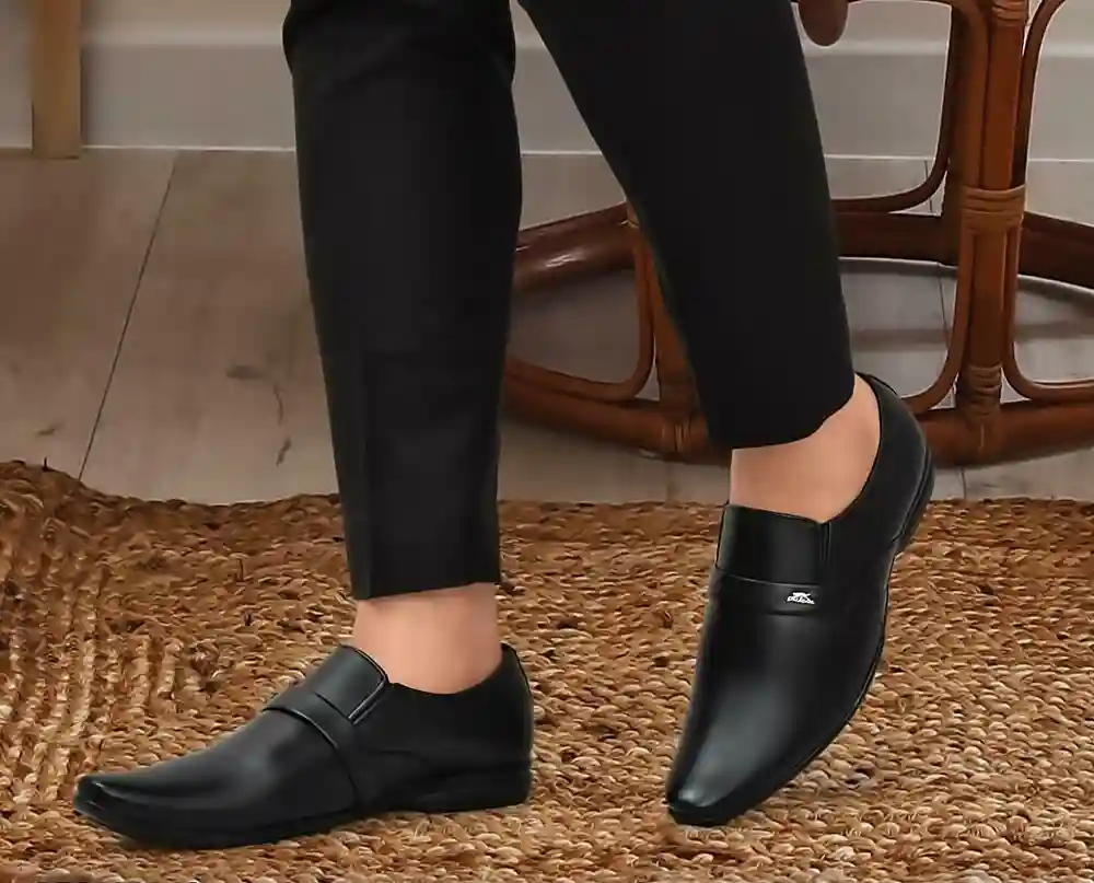 Latest Trendy Men Formal Shoes|Black Moccasin Shoes|Office Shoes For Men's & Boys-MOCCASIN07-BLK- Size 9 - Image 4