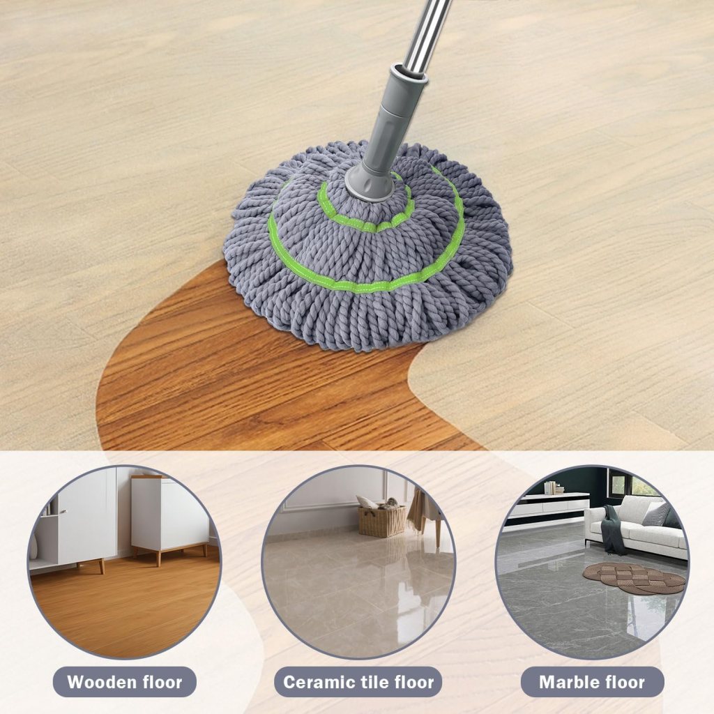 Twist Mop – Microfiber Self-Twisting & Self-Cleaning Mop | Twist & Squeeze Mop for Wet & Dry Cleaning - Image 2