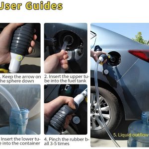Multi-Purpose Fuel Transfer Pump Kit – Hand Siphon Pump for Petrol, Diesel, Water, Fish Tank, Oil & Liquid Transfer, Portable Manual Pump for Car, Bike, Aquarium (Pack of 1)