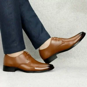 Latest Trendy Men Formal Shoes |Tan Derby Shoes| Office Shoes For Men's & Boys - Tan- Size 7