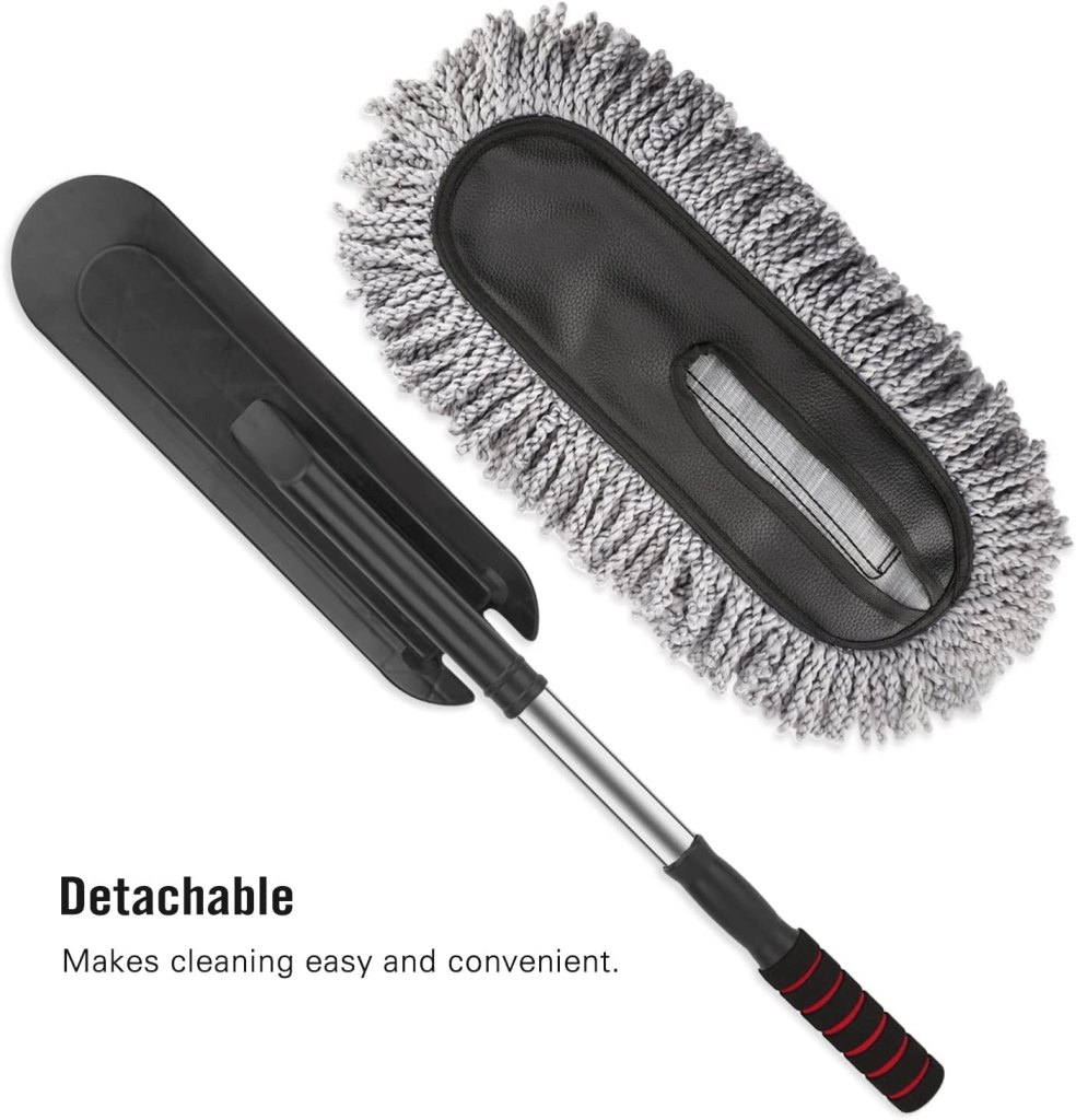 Microfiber Car Cleaning Brush – Multipurpose Mop Duster with Expandable Handle, Long-Handled Car Wash Brush for Home, Kitchen, Office – Blue - Image 3