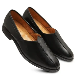 Latest Stylish Men Nagra Shoes|Nagra Juttis/Rajsthani Juttis For Men's & Boys-MOC-NAGRA-BLK- Size 6